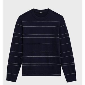 Theory Men's Kenny Striped Wool Sweater in Navy Stripes NWT Size XXL
